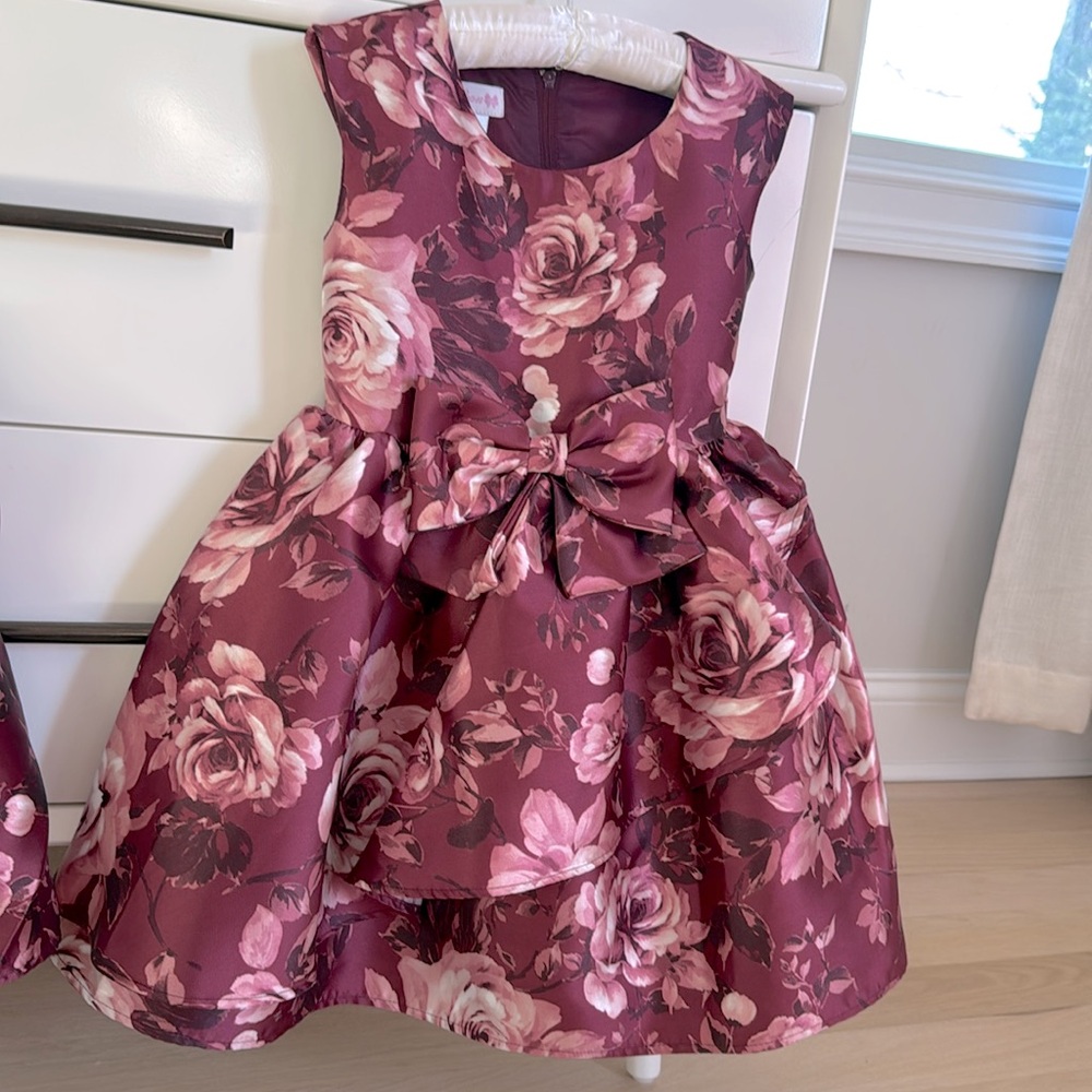 Bonnie Jean Floral Bow Mikado Dress